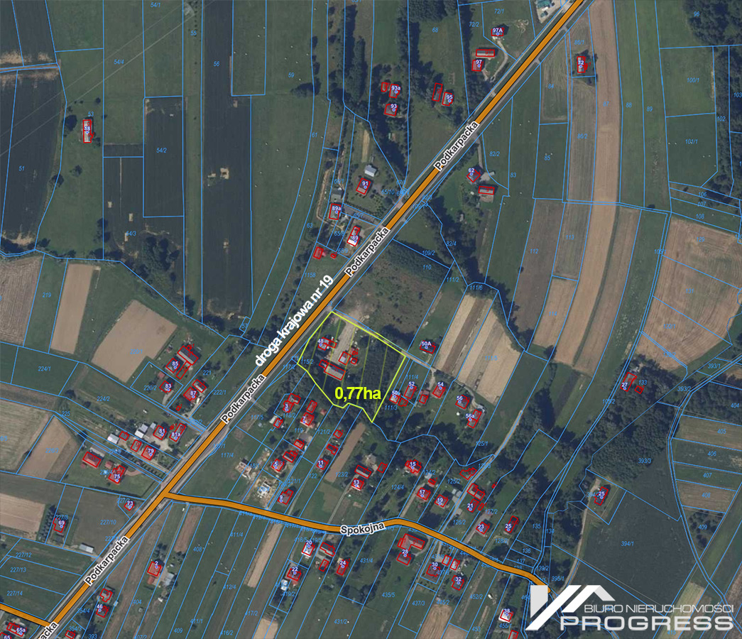 Tartak, działka pod inwestycje 77a – Iskrzynia k/Krosna.