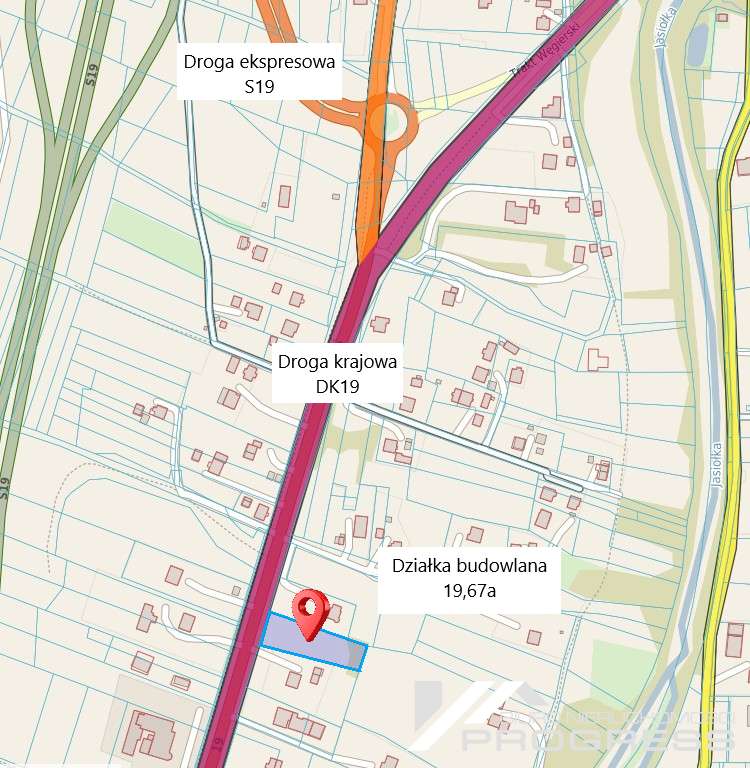 Działka budowlana 19,67a w atrakcyjnej lokalizacji przy DK19 – ZBOISKA /gm. Dukla/.